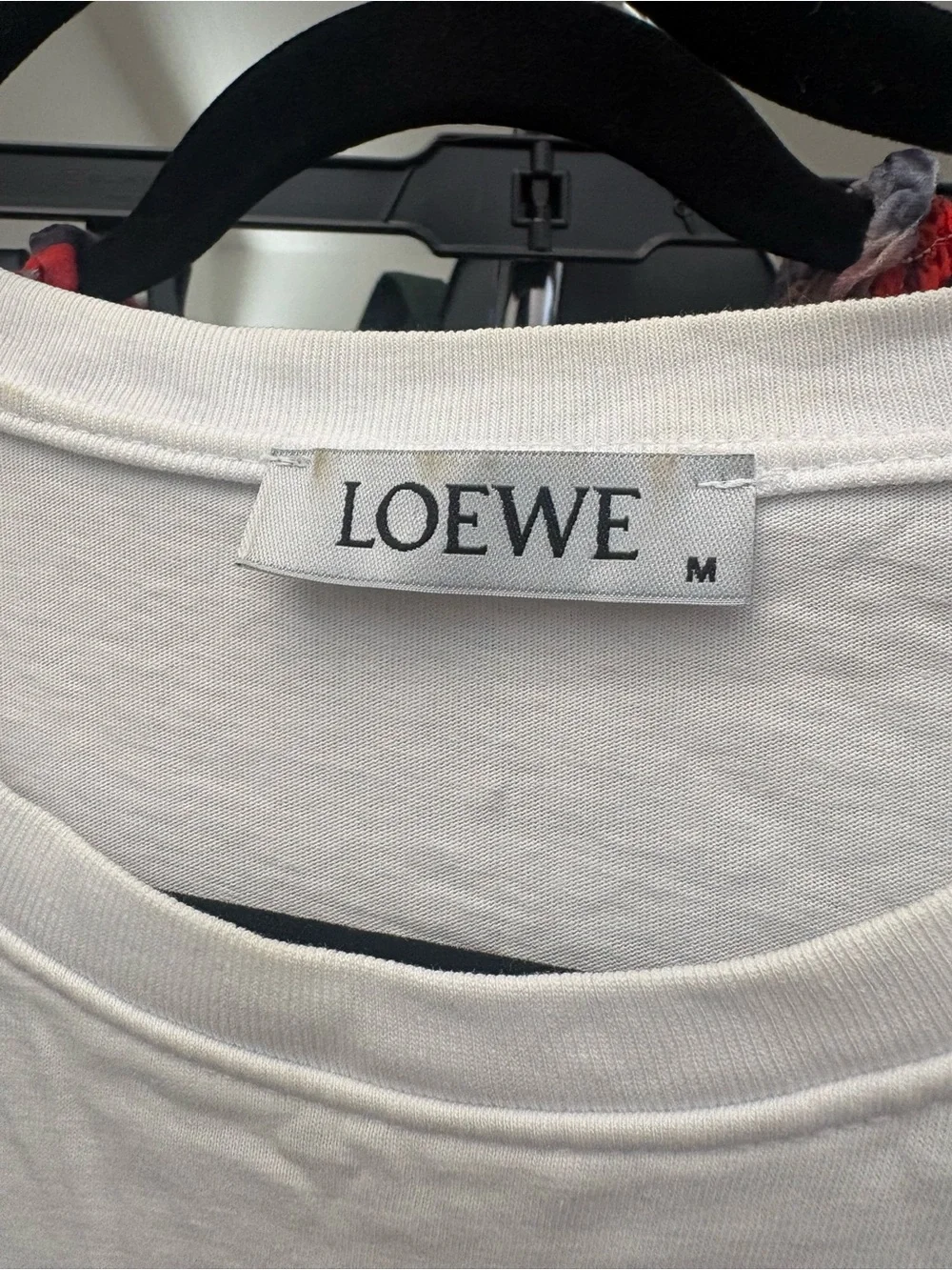 Loewe White Short-Sleeve Cotton Tee with Embroidered Anagram